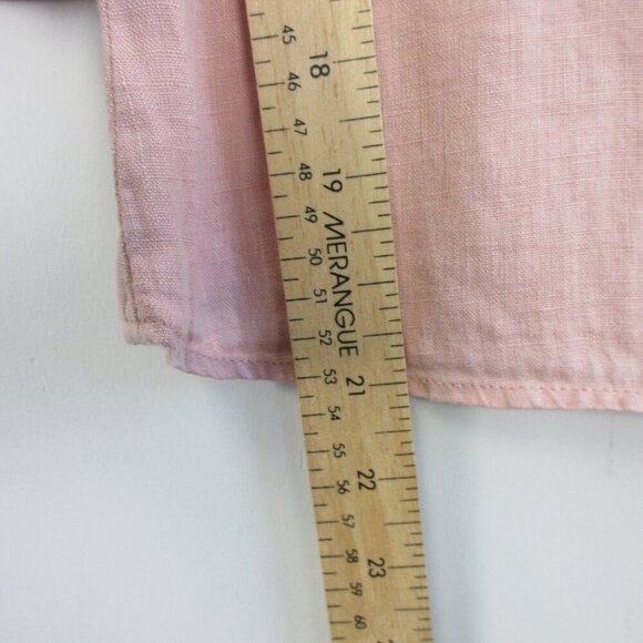 Reformation Women's 100% Linen Blouse XS Pink Ruffle Bloom Button Preppy 138 - Picture 9 of 10